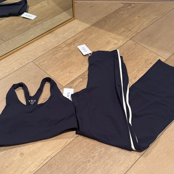 Vici Pants - Vici Dark Blue Sports Set with White Accents